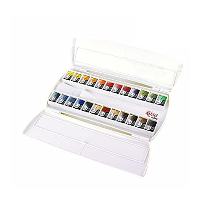 Watercolor Paint Set Rosa Gallery 24 full pans, Plastic case, Extra fine professional watercolours