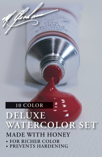 M. Graham & Co. GRM-33-10SET Intermediate 10-Color Watercolor Paint Set, 1/2-Ounce Tube - color: Multicolor, style: Watercolor Sets