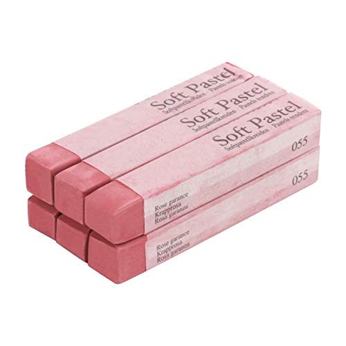 6 Pcs Soft Pastel Drawing Chalk Set Square Sketch Pastel Chalk Painting Sticks Drawing Sketching Pen Art Supplies Artists Beginners Non-Toxic Soft Pastel Stick Crayons for Teachers Professionals - color: pink