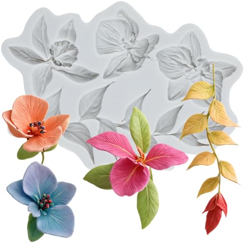 Flower Polymer Clay Molds Flower and Leaf Silicone Mold - color: Style B