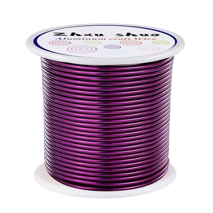 12 Gauge(2mm) Aluminum Wire 35 Yards Anodized Metal Wire for Bonsai Armature Crafting Sculpting Jewelry Craft Making Beading Floral (Purple, 12 Gauge) - color: Purple