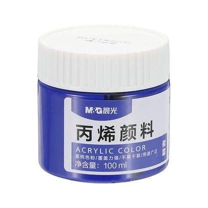 PATIKIL M&G Acrylic Paint, 3.38 Fl Oz(100ml) Matte Finish Rich Pigments Waterproof Art Painting Supplies for Fabric Canvas Wood Leather Stone Cloth, Blue - color: Blue