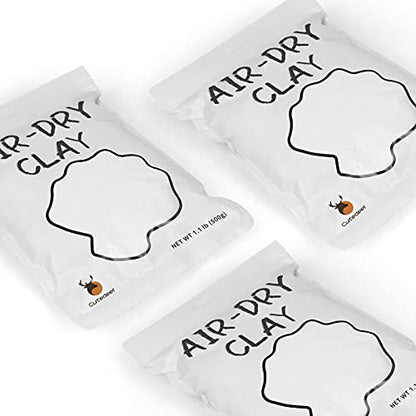 Cutedeer White Air Dry Clay, 3.3lb Foam Modeling Clay, Soft Squishy Molding for Kids Adults, Arts & Crafts Project Slime Supplies(3.3lb - 3 Pack, White) - color: White, size: 3.3lb - 3 PACK