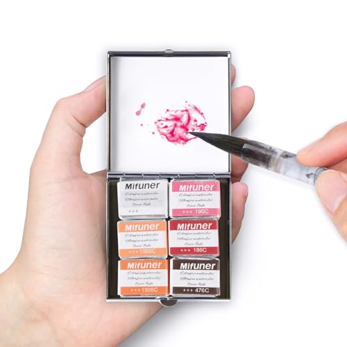 Mini Portable Handmade Artist Watercolor Paint,6 Colors Solid Watercolor - color: Solid Watercolor--mix Color 06