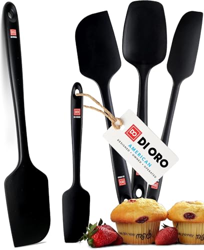 DI ORO Silicone Spatula Set - 600F Heat Resistant, 5-Pc Black - color: Black