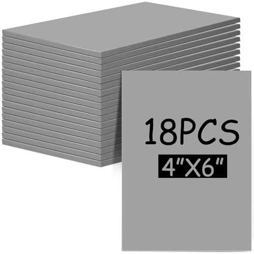MotiMind 18 Pcs Linoleum Blocks 4 x 6 Inch for Printmaking Rubber Carving Block Soft Gray Linocut Block for DIY Crafting Projects Scrapbook Painting Stamp Maker - size: 4 x 6 Inch