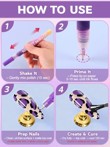 Kalolary 12 Color Nail Art Pens Set Nail Art Markers - color: I