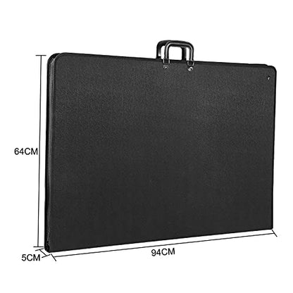 Professional Art Portfolio Case - 24 x 36 Inches - Light Weight & Durable - Shoulder Strap & Handle Options - Three Inside Pockets - Water Resistant - Documents Posters Monitors