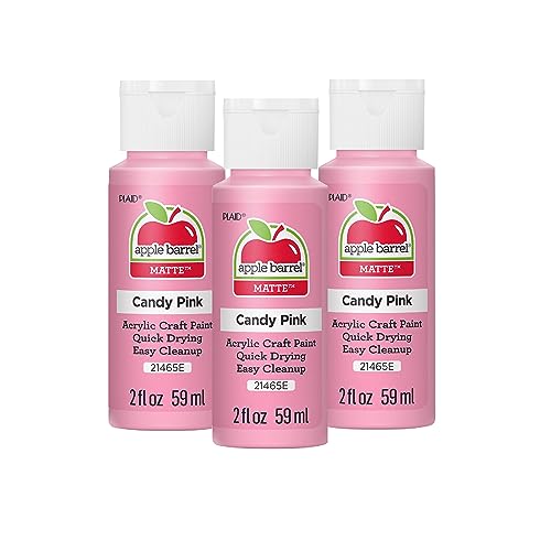 Apple Barrel Acrylic Paint in Assorted Colors, Candy Pink- (Pack of 3) - color: Candy Pink, size: 2 Fl Oz (Pack of 3)