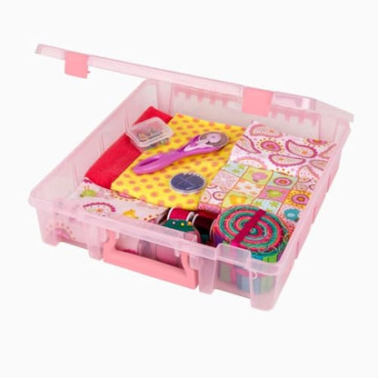 ArtBin 6955RK Super Satchel 1-Compartment Box, Art & Craft Organizer, 1-Pack, Translucent Blush - color: Blush, size: 1 Pack