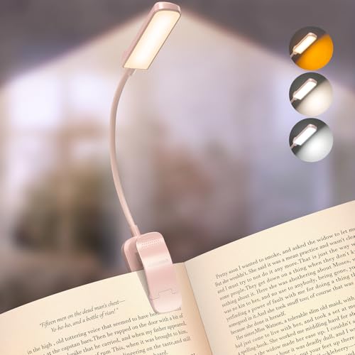 Glocusent 13 LED Book Lights for Reading at Night, Gifts for Book Lovers - color: Pink, size: Standard