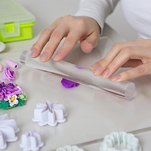 HARFINGTON Acrylic Clay Roller 6 Inch x 1 Inch Solid Non-Stick Plastic Round Tube Roller Polymer Clay Rod Fondant Rolling Pin for Shaping, Sculpting, Modeling DIY Crafts, Transparent - color: Transparent, size: 6 Inch x 1 Inch