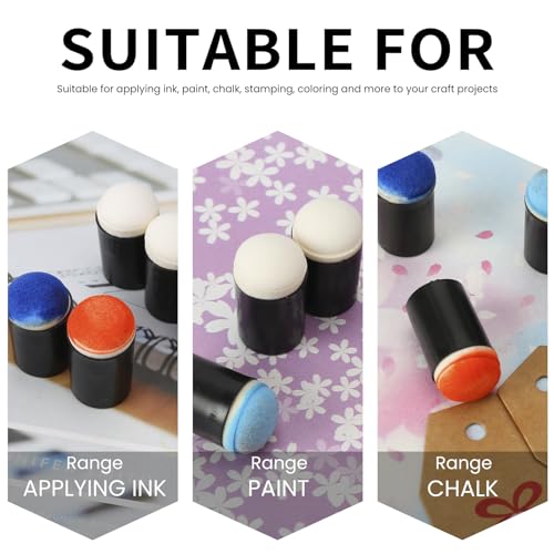40 Pieces Sponge Daubers W/Storage Case - Great for Applying Ink, Chalk, Paint, and More to Your Projects - Fits Over The Finger and Makes Blending Accuracy Easier - color: Black