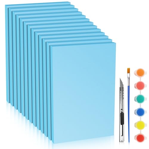 Blue 13 Pack 12x7.5x0.5 inch Foam Sheets 0.5 Inch Thick | Polystyrene Rectangles XPS Foam Board Craft for Insulating DIY Modeling Art Supplies - color: blue, size: 12x7.5x0.5 inch 13pack