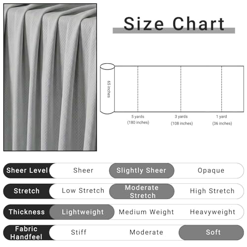 Bird Eye Mesh Jersey Fabric 5 Yards 65 Inch Wide Grey - color: Grey, size: 65'' x5 yard