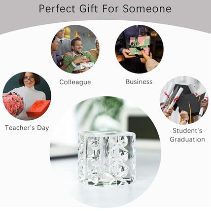 QFkris Fancy Crystal Single Pen Holder for Desk, Glass Fountain Pen Stand - style: Octagon