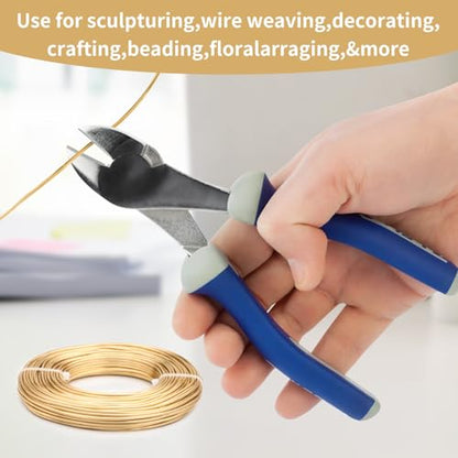 12 Gauge Aluminum Wire 100FT, 2mm Bendable Metal Anodized Aluminum Wire for Sculpting Jewelry Making Crafts Wreath Beading Floral(Tin Gold) - color: Tin Gold