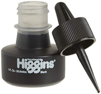 Higgins Pigmented Drawing Ink, Black, 1 Ounce Bottle (44021) - color: Black
