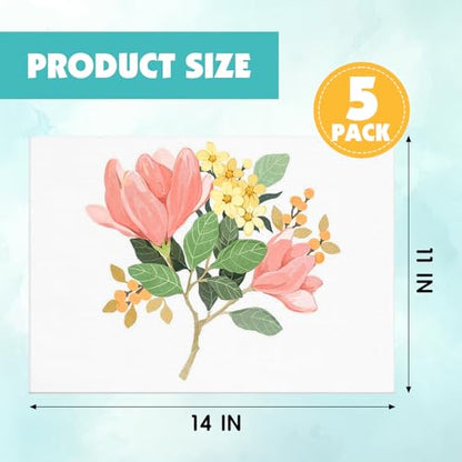 ESRICH Professional Linen Canvas for Painting, 5 Pack Linen Flat Canvas Panels 11x14 Primed Acid Free Blank Canvas Boards for Painting for Artists, Painters - size: Linen canvas-5p11x14in