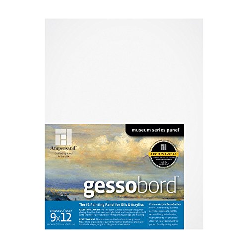 Ampersand Gessobord for Acrylic, Oil and Mixed Media, 1/8 Inch Depth, 9X12 Inch (GBS09) - size: 9" x 12"