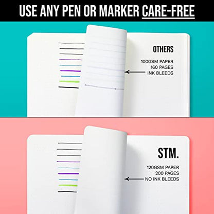 Lined Journal Notebook for writing + Free Pen! Ruled 200 pages, 120gsm Thick Paper with Sticky Notes,pen loop, elastic band, leather hard cover | Scribbles That Matter A5 journals, (5.75 x 8.2) - color: Chestnut