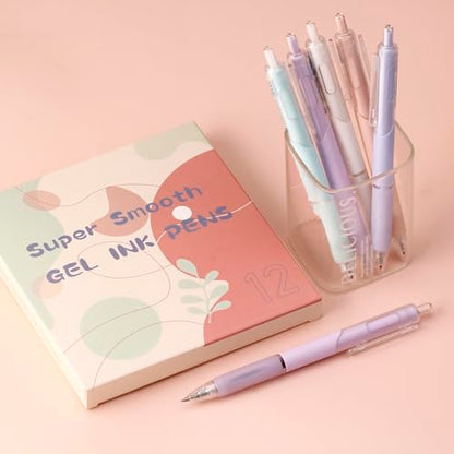 0.38 Ultra Fine Point Gel Pens,No Bleed & Smudge Black Ink,12 Counts | Ultra-Smooth 0.38mm Precision Tip,No-Smear for Note-Taking,Accounting Marking & Detailed,Replaceable Refills for Long-Lasting