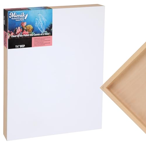 Creative Mark Mimik Recycled PET Cradled Canvas Panel 1-1/2" Depth- 9x12" Single Canvas- Medium-Textured Painting Board for Eco-Conscious Artists, 14.11 oz Triple-Acrylic-Primed Weight - size: 9X12"