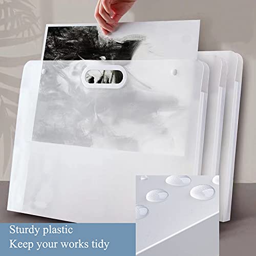 Plastic Art Portfolio, Large Art Portfolio with Handles,Waterproof Portfolio Folder for Artwork, Arts Storage Case for Drawing Sketch Photography Poster (2pcs set(22.44x17.32'' and 17.32x13.22'')) - size: 2pcs set(22.44x17.32'' and 17.32x13.22'')