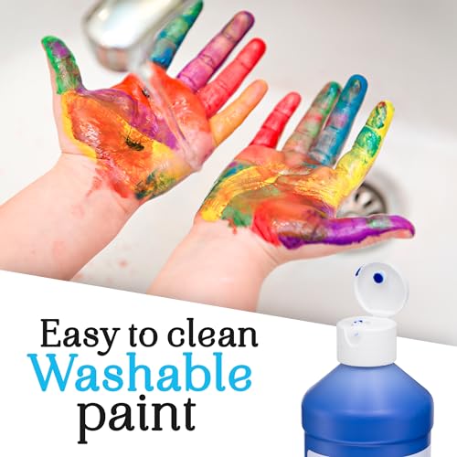 Washable Paint for Kids, 16 Oz Bottle Washable Tempera Paint, Paint for Schools, Classroom Student Paint, Non-Toxic Kids Paint Set Finger Paint - (Green) - color: Green