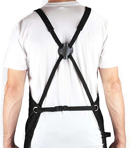 Hudson Durable Goods - Professional Grade Chef Apron for Kitchen, BBQ & Grill - color: Black Denim