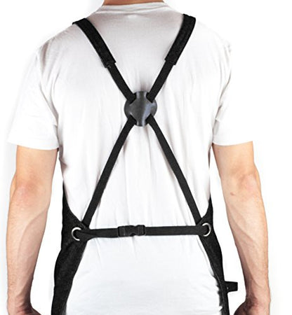 Hudson Durable Goods - Professional Grade Chef Apron for Kitchen, BBQ & Grill - color: Black Denim