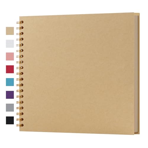 potricher 10 x 10 Inch DIY Scrapbook Photo Album 40 Pages, Yellow - color: Yellow, size: 10 Inch 40 Pages