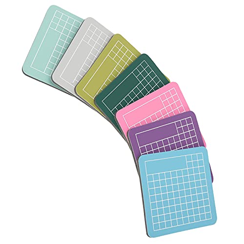 Self Healing Cutting Mat 7 Pack 2.4x2.4 Inch Mini Craft Mat for Paper Cutting Stamping, Precision Carving Desk Saver, Portable Hobby Mat for Model Making Sewing