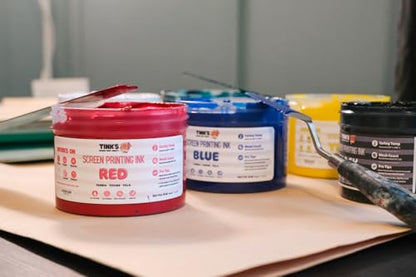 Tinks Screen Printing Ink - Red - 8 oz. | Water-Based Fabric Ink - Screen Printing, Stenciling, Tote Bags & Fabric Stamping - Non-Toxic, No Harsh Fumes - 8 oz. - color: Red