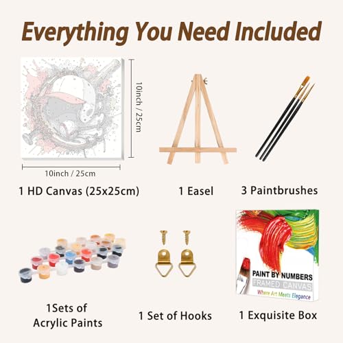 AUKELHJ Framed Paint by Numbers Kit for Adults, Baseball, 10x10 inch - color: 17-Baseball