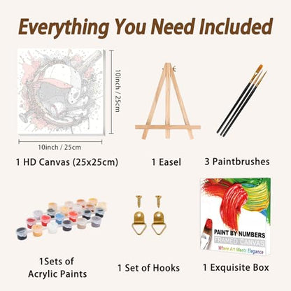 AUKELHJ Framed Paint by Numbers Kit for Adults, Baseball, 10x10 inch - color: 17-Baseball