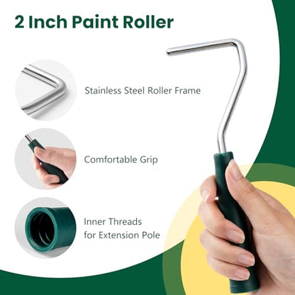 Foam Paint Roller Kit, 10 Pack, 2 Inch Mini Paint Roller Set