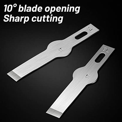 40 Pack Craft Knife Blades, #17 Hobby Knife Replacement Blades, High Carbon Steel Precision Blade Refills for Scrapbooking, Cutting, Carving, Chiseling, Stencil, DIY Art Projects
