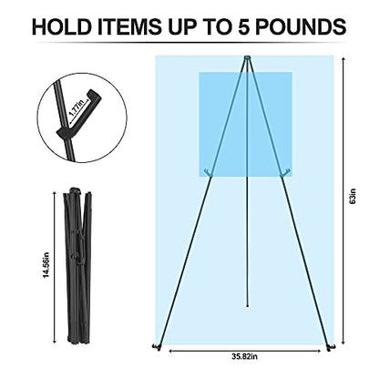 Easel Stand for Sign 63'' Art Easels for Display Wedding Welcome Poster Stand Portable Floor Metal Easel Black 3 Pack - style: Black 3 Pack