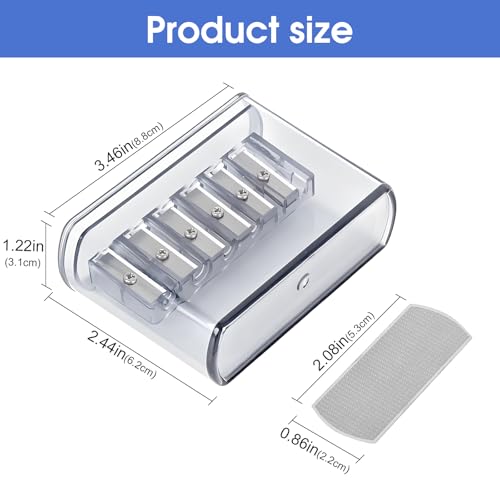 6-Hole Long Point Manual Pencil Sharpener for Artists, Sketching, Drawing