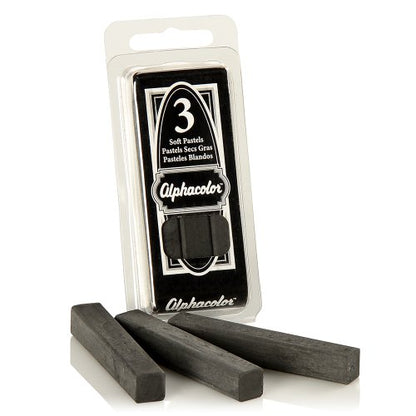 Derwent Alphacolor Soft Pastels, Charcoal, 3 Pastels per Pack (105C) - size: 3 Count (Pack of 1)