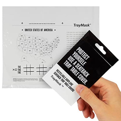 TrayMask Disposable Tray Table Cover | Must Have Airplane Travel Essentials | Perfect for Toddlers, Kids and Adults Travel Accessories | Provides a Fresh/Clean Layer of Protection | 20 Pack - size: 20-Pack