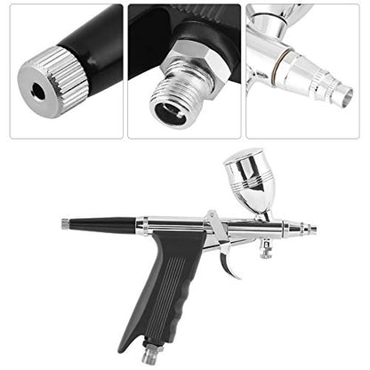 Airbrush Kit with Dual Action Feed, 0.3 & 0.8mm Needles, 2cc Fluid Cup, Multi-Purpose for Nail Art, Makeup, Model Painting, Tattoo
