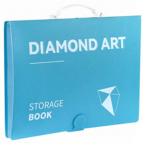 TTPOLONG A3 Diamond Painting Storage Book for Diamond Painting Kits, Diamond Art Portfolio Book for Diamond Painting Accessories with 30 Pags Clear Pockets Plastic Sleeves（16.8X12.5 Inch) - color: Blue, size: 17x12.5 Inch