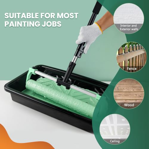 Microfiber Paint Roller 18 Inch, 3/8 Inch Nap, 5 Pack | Lint‑Free Roller Covers, Great For Interior & Exterior Walls, Ceilings, Garage, Basement, Home & Commercial Painting Jobs - size: 18 inch paint roller 5 pack