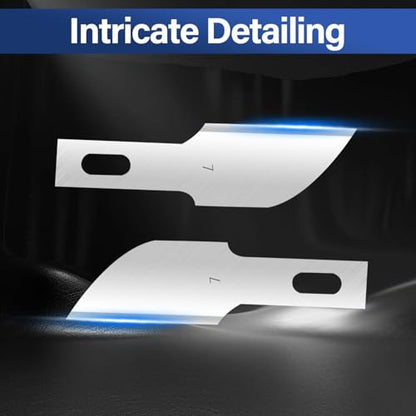 120 Pack Hobby Knife Blades, #7 High Carbon Steel Replacement Blades for Craft & Art, Standard Sharpness Craft Knife Refills for Paper, Fabric & Thin Plastic - style: #7
