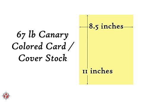 Canary 67lb Vellum Bristol Cardstock, Lightweight Cover Card Stock Paper - Great for Arts and Crafts, Wedding Invitations, Documents and Brochures | 8.5 x 11 (Letter Size) | 250 Sheets per Pack - color: Canary, size: 8.5 x 11