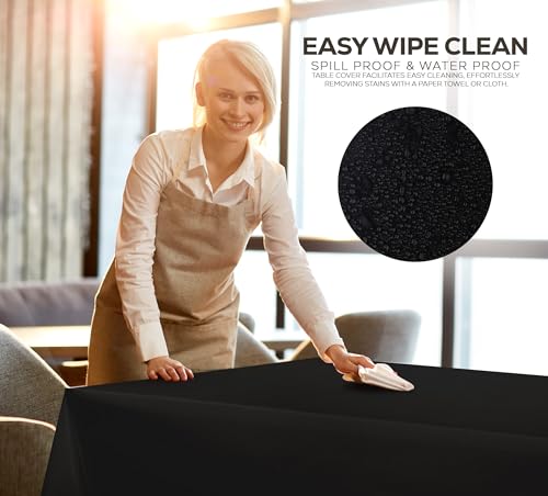 Utopia Kitchen Plastic Table Cloth Disposable (12 Pack - 54x108 Inch) Black Rectangle Tablecloth Waterproof Stain Resistant Party Table Cover | 54x108 Inch Rectangle Tablecloth Waterproof Stain Resistant Party Table Cover - color: Black, size: 54X108 Inch