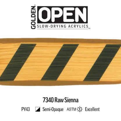 GOLDEN OPEN Slow-Drying Acrylics, Raw Sienna, 5 fl. oz. Tube - color: Raw Sienna, size: 5 Fl Oz (Pack of 1)