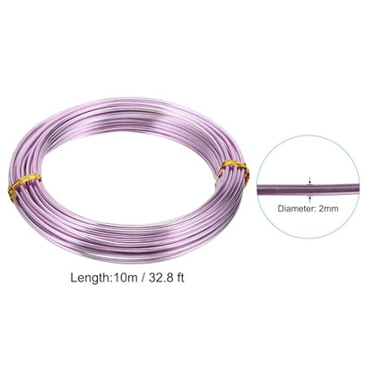 PATIKIL 32.8ft Aluminum Wire, 1pcs Jewelry Wire Aluminum Craft Wire 2mm 12 Gauge Wire Metal for Jewelry Making Beading Crafting Pendants Art, Pink - color: Pink, size: 2mm